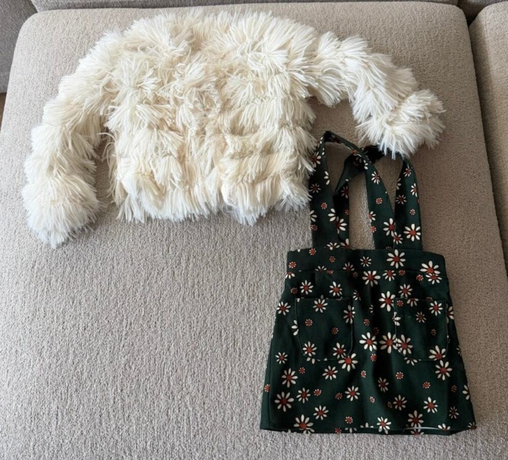 Bailey's‎ Blossoms Eyelash Fringe Jacket and Corduroy Dress Girls 2T